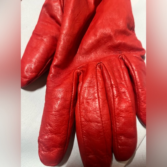 Vintage 100% Cashmere Red Gloves - Picture 5 of 11